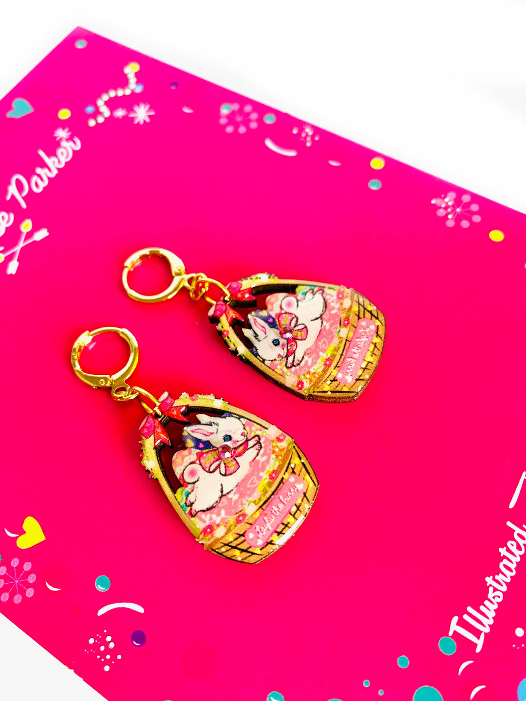 Layla Easter Bunny Basket Earrings