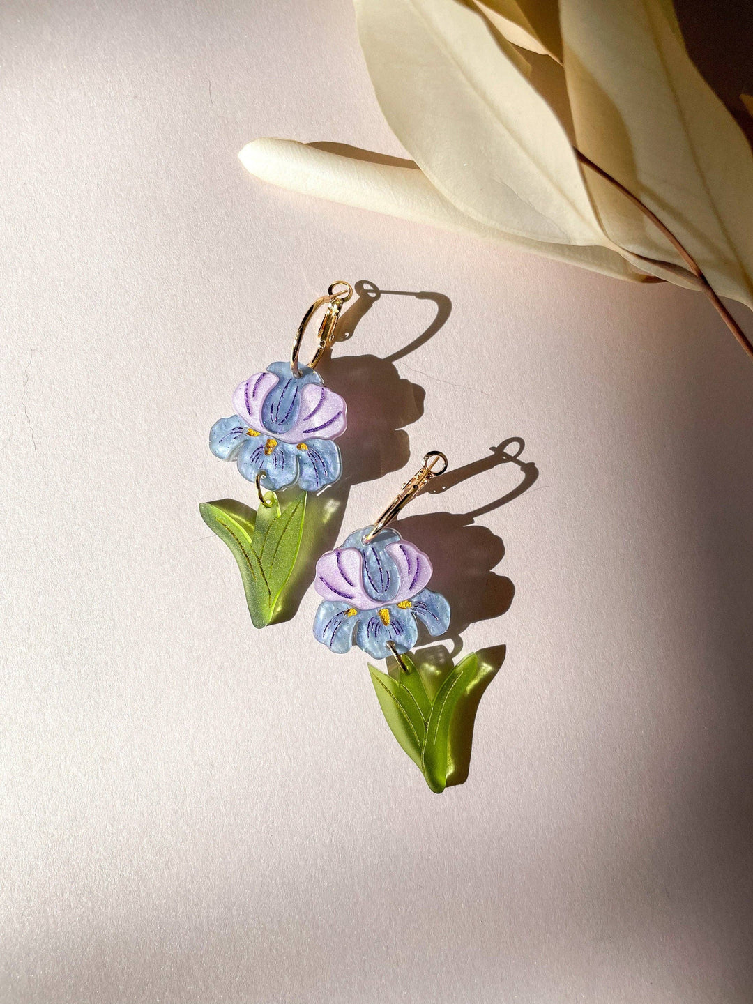 Purple Iris Earrings