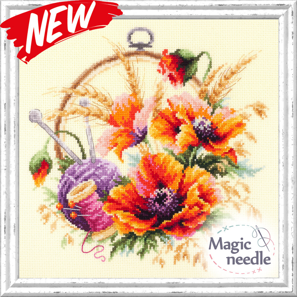 Poppies for Needlewoman 100-123 Counted Cross-Stitch Kit