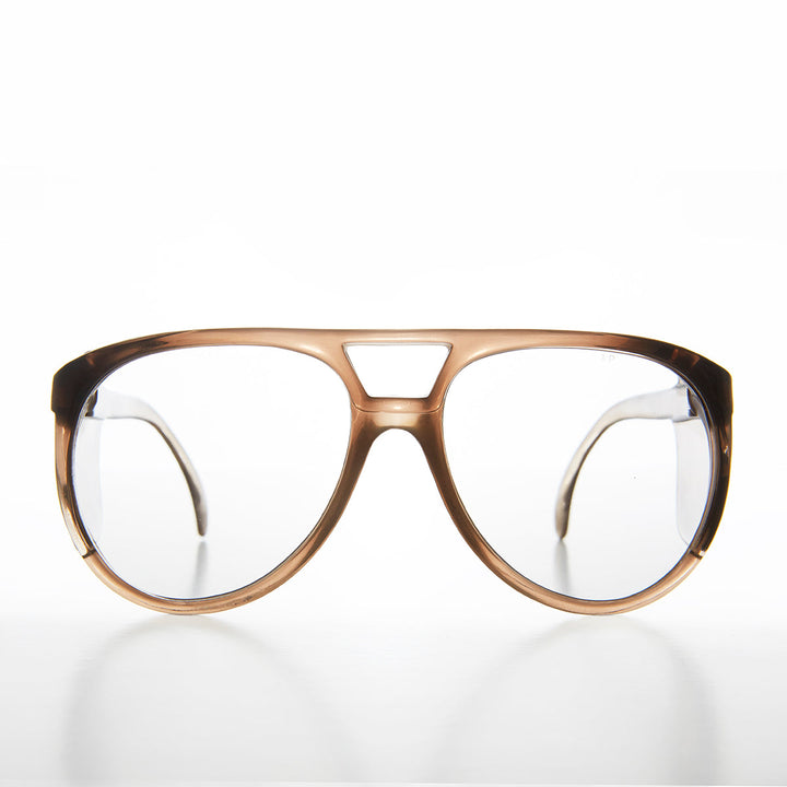 Brown Aviator Safety Glasses with Side Shields - Victor