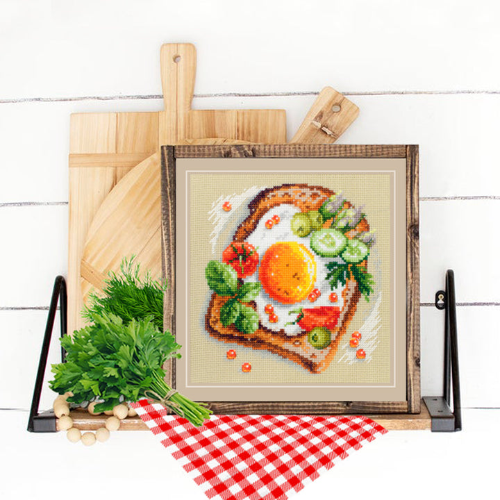 Fried Eggs Toast 120-092 Counted Cross-Stitch Kit