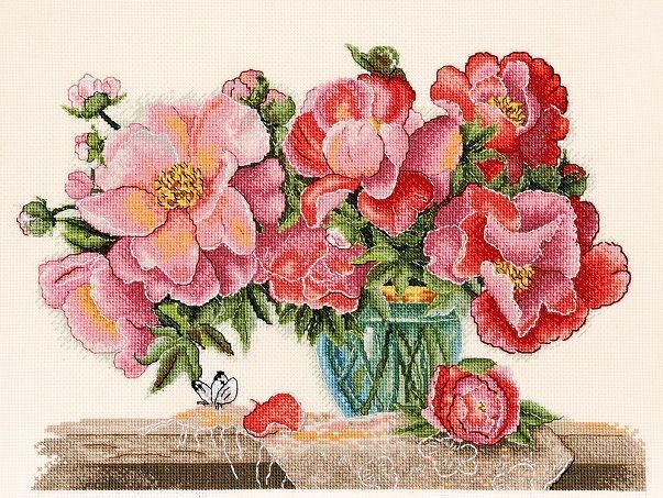 Peonies Counted cross stitch kit 1229A
