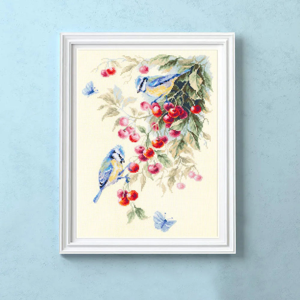 Blue Tits and Cherry 130-021 Counted Cross-Stitch Kit