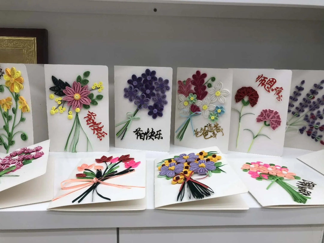 Greeting Card Making Kit. Tulips Flowers DIY Quilling Kit F07M3-5-FL10