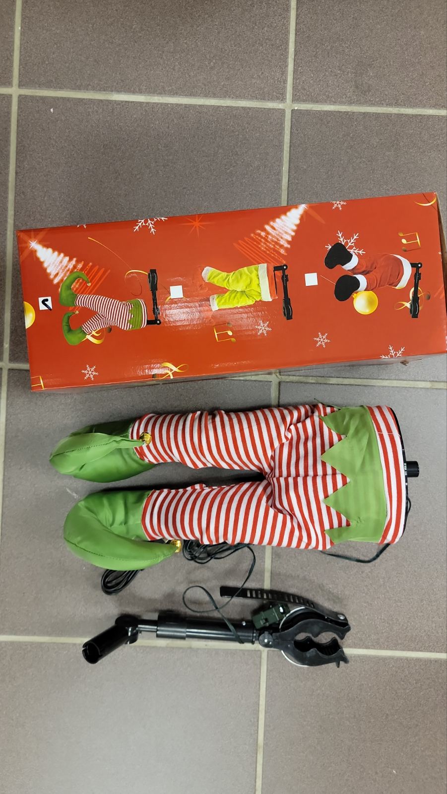 Animated Elf Legs Kickers. Christmas Decor F07M4-30-W232B