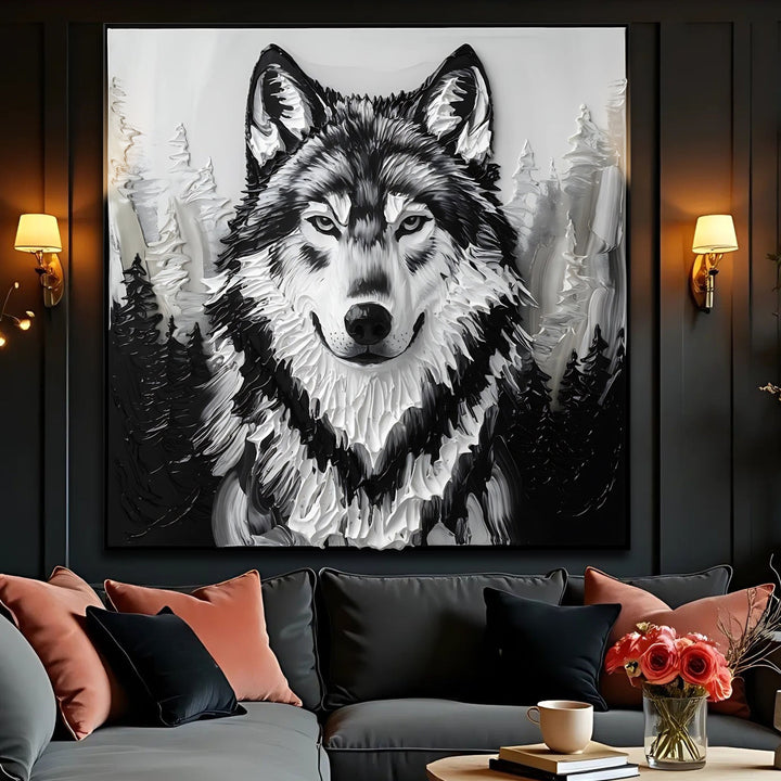 3D Wolf Wall Art IV