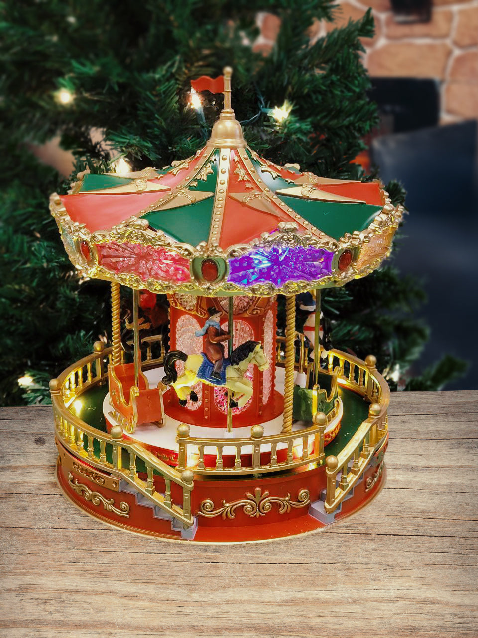 Christmas Carousel Decoration. Christmas Village F07M4-11-W270