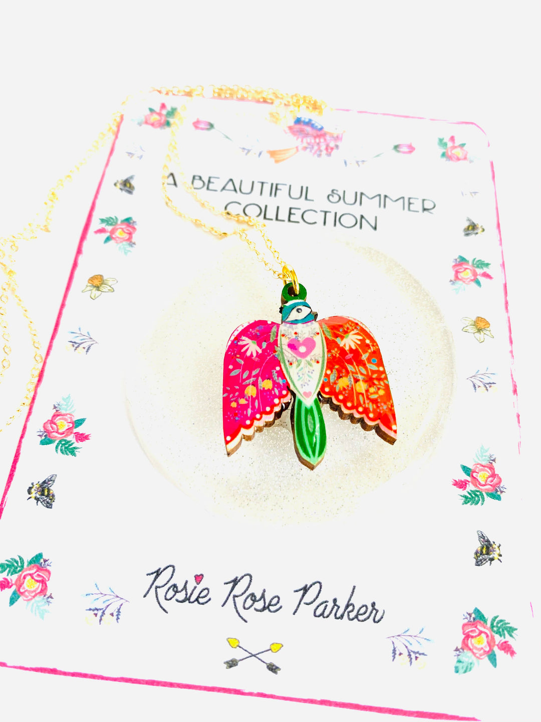 Pretty Bird in Flight Necklace by Rosie Rose Parker