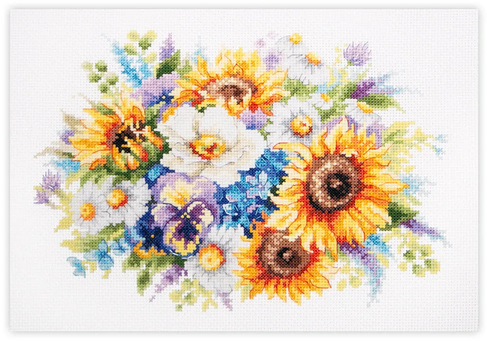 Bouquet with Sunflowers 210-312 Counted Cross-Stitch Kit