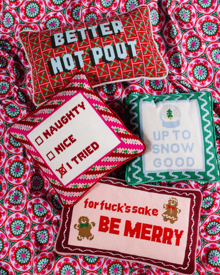 I Tried Needlepoint Pillow