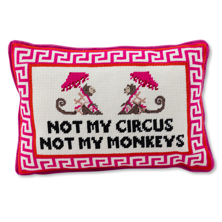 Not My Circus Needlepoint Pillow