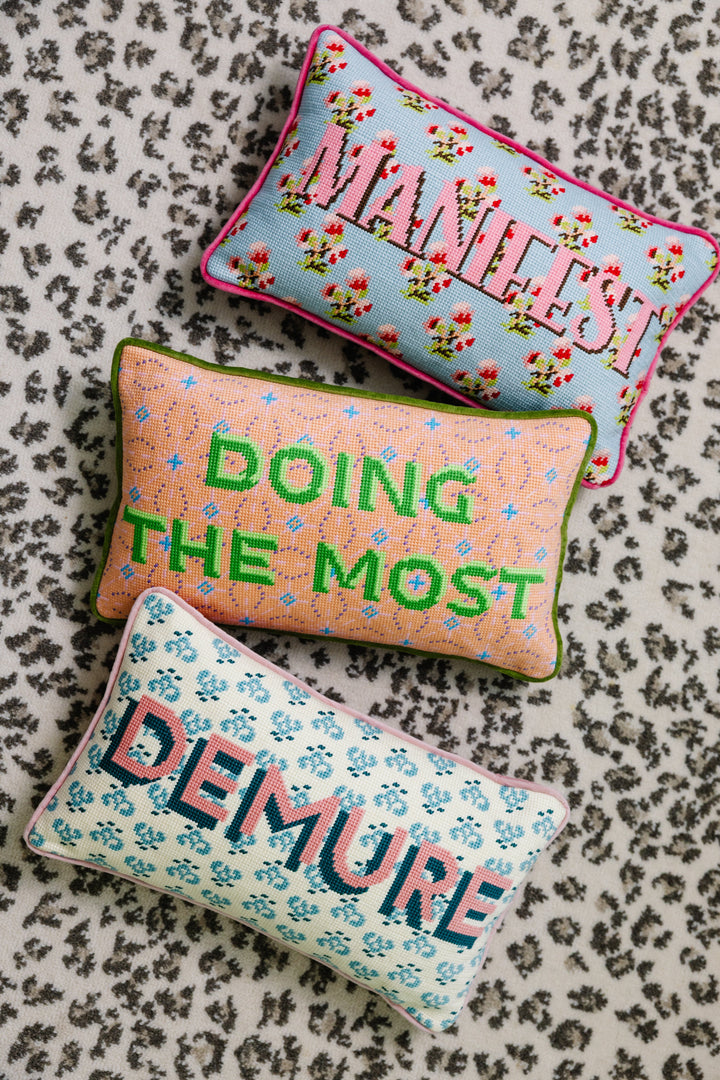 Doing the Most Needlepoint Pillow