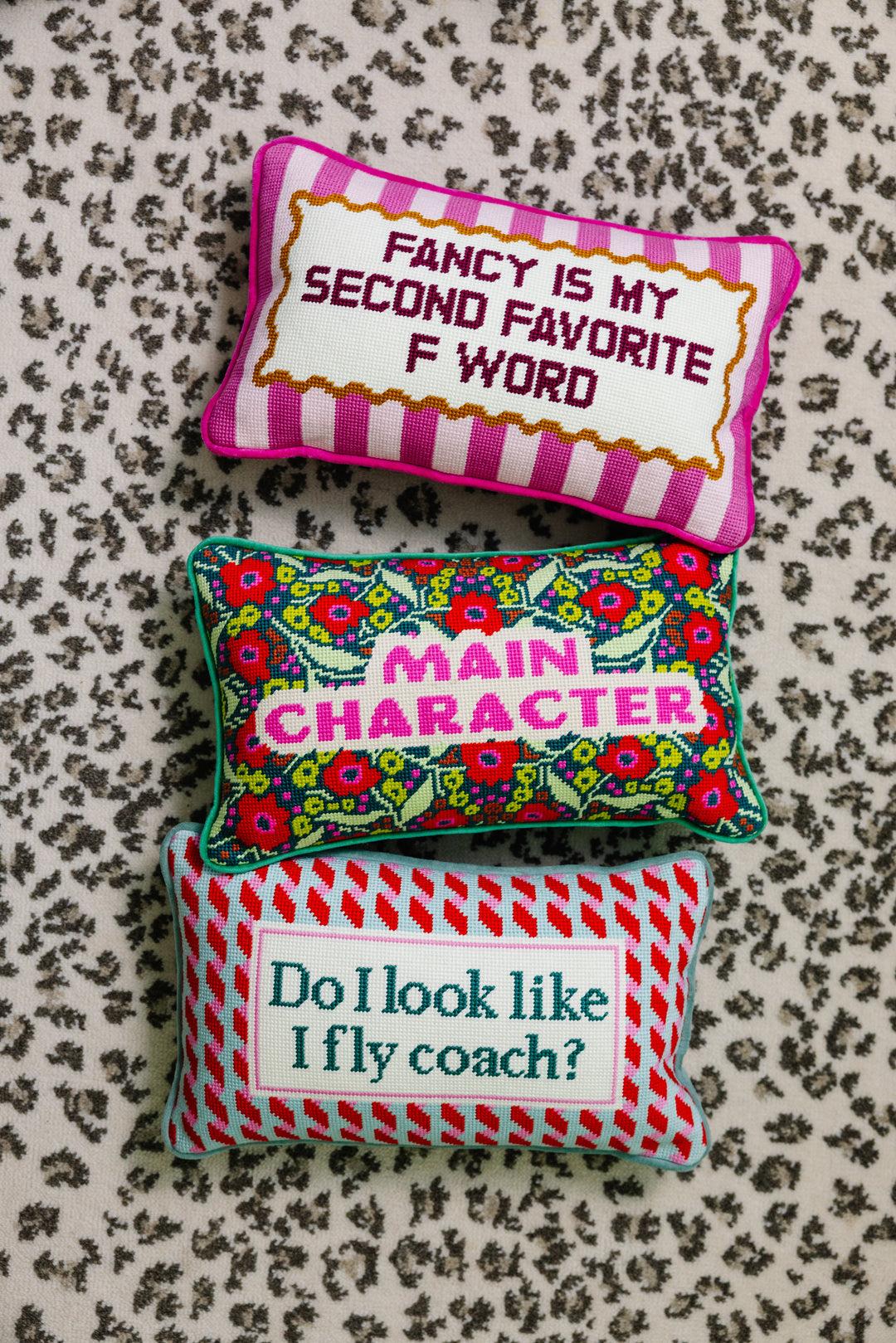 Main Character Needlepoint Pillow