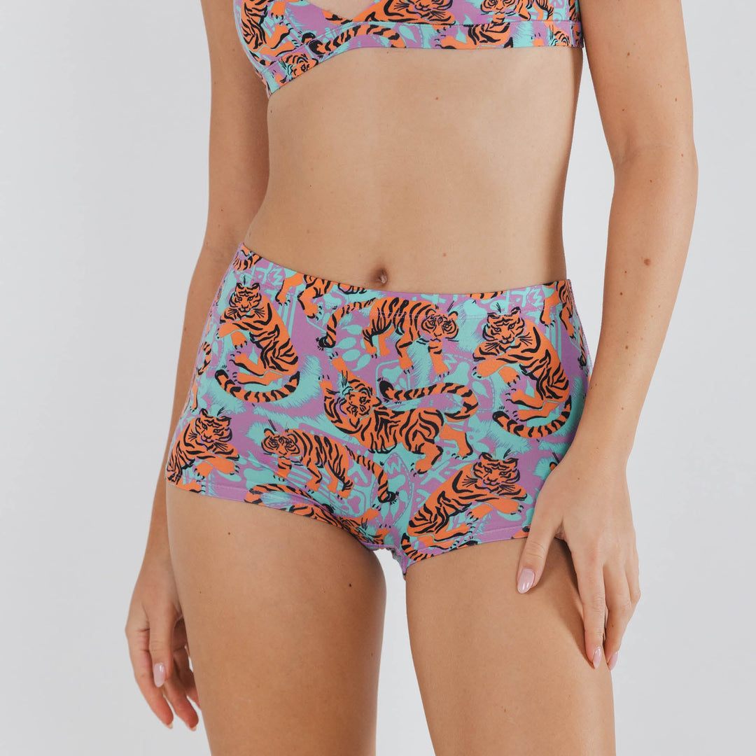 The Go Get 'Em | Abstract Tigers Modal Boyshort Underwear