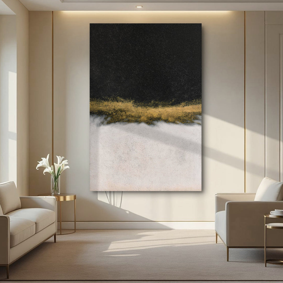 Minimalist Black and Gold Wall Art II