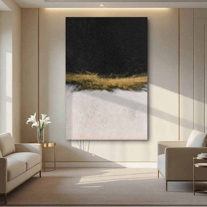 Minimalist Black and Gold Wall Art II