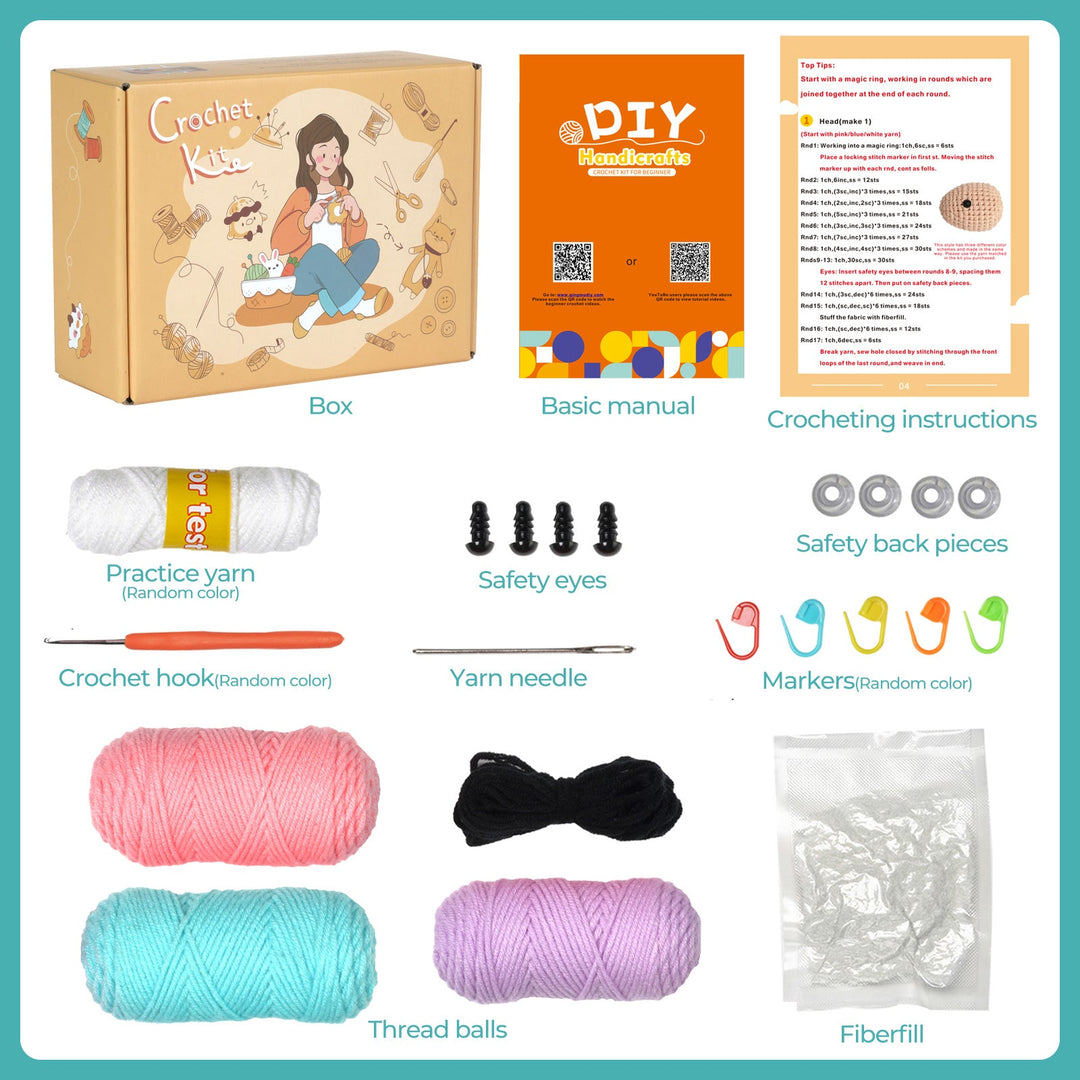 Rabbits Amigurumi DIY Crochet Kit Wizardi F07N8-M172