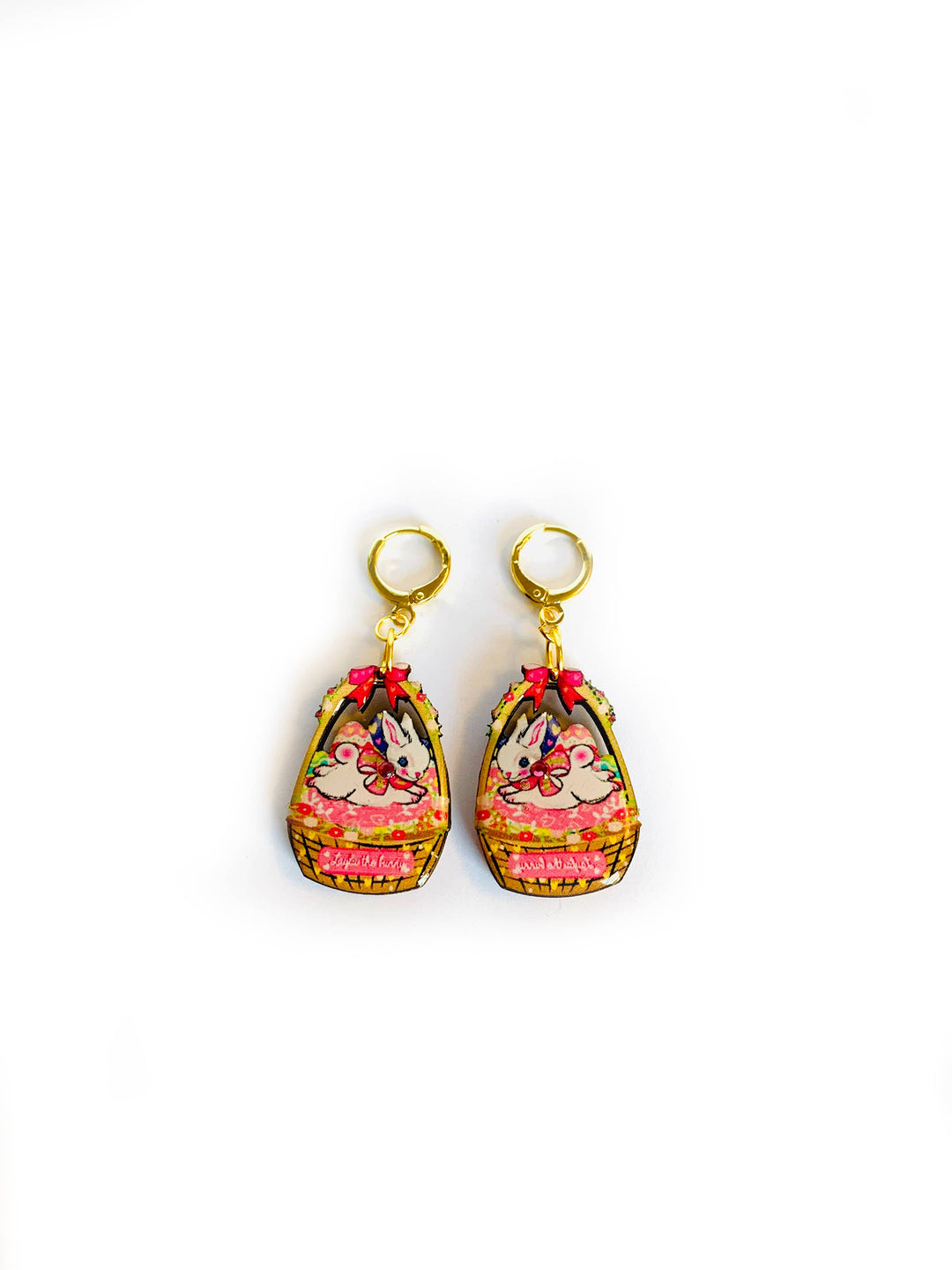 Layla Easter Bunny Basket Earrings