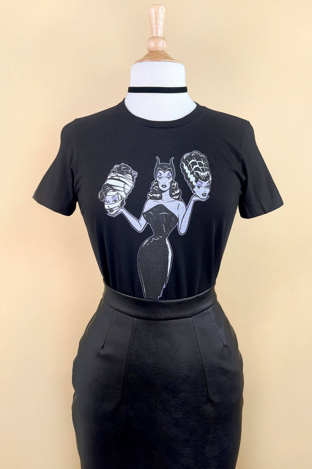 Mind Your Head Fitted Tee in Black - SMALL