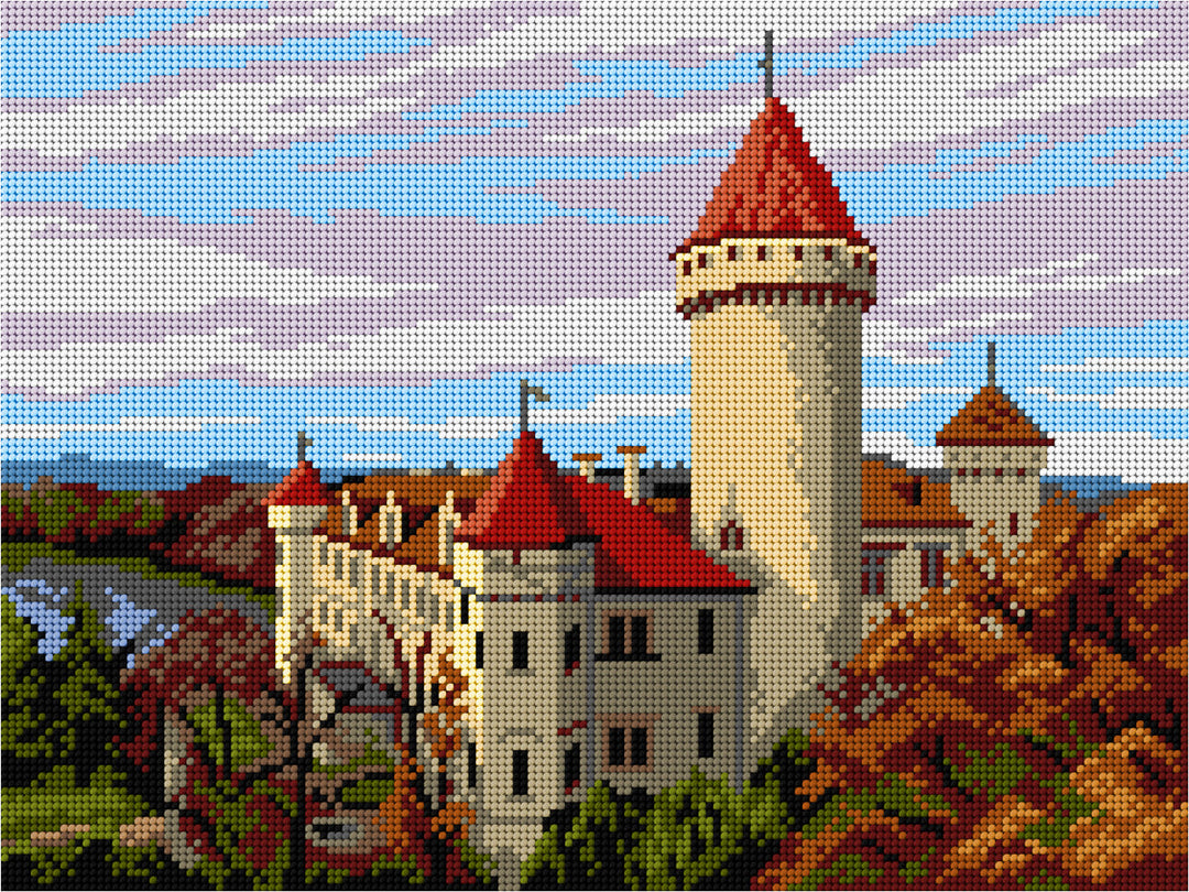 Needlepoint canvas for halfstitch without yarn  The Konopiste Castle 3582J
