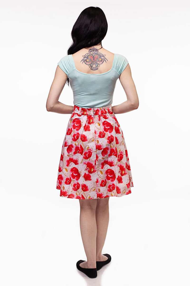 Pink Floral A-line Skirt - Small only, 1 left!