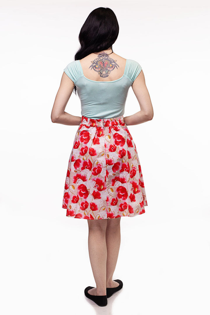 Pink Floral A-line Skirt - Small only, 1 left!