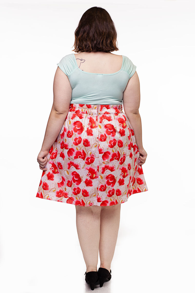 Pink Floral A-line Skirt - Small only, 1 left!