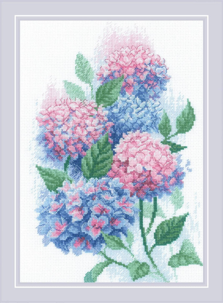Graceful Hydrangeas R2139 Counted Cross Stitch Kit