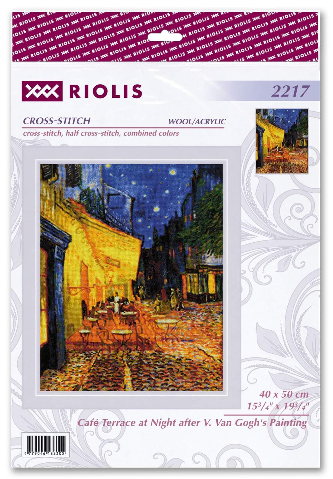 Cafe Terrace at Night after V. Van Gogh's Painting R2217 Counted Cross Stitch Kit