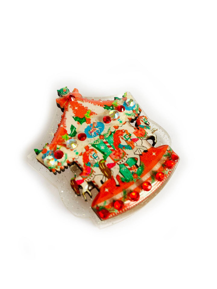 Christmas Carousel Brooch by Rosie Rose Parker