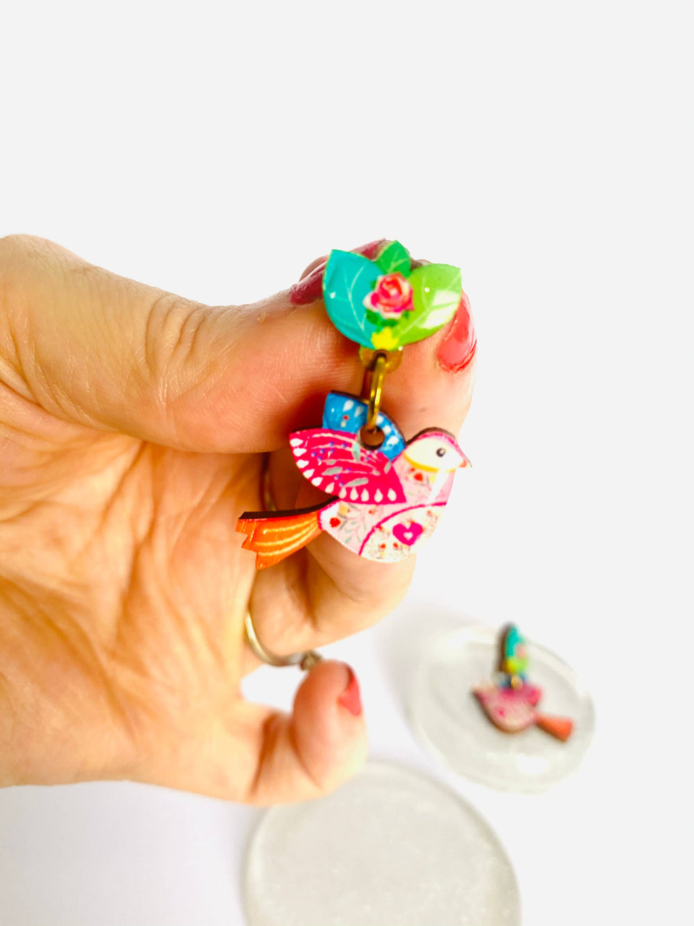 Love Bird Large Statement Earrings by Rosie Rose Parker