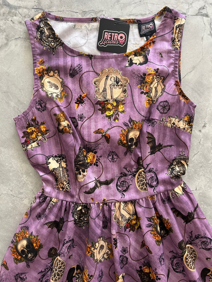 Purple Skull Vintage Dress - XS only, 1 left!