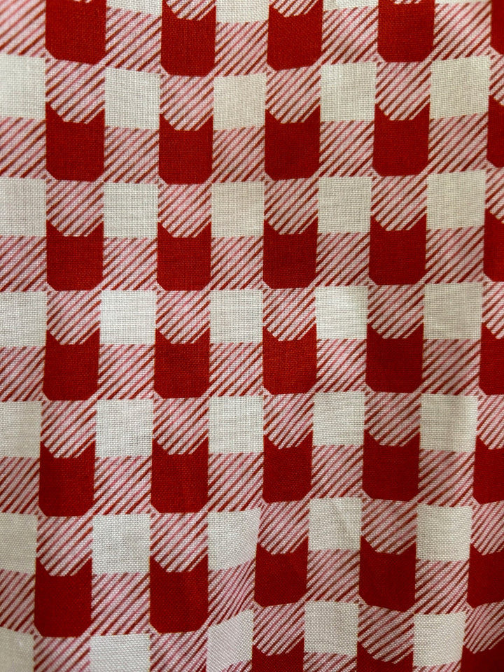 Red Check Kitties Skater Skirt