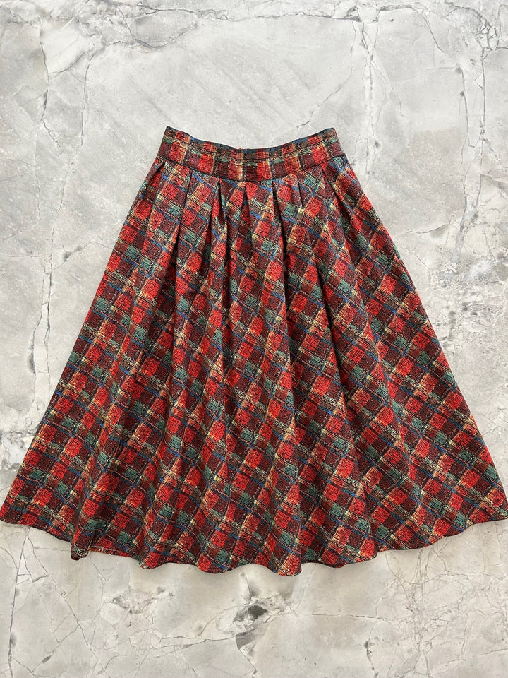 Red Plaid Doris Skirt