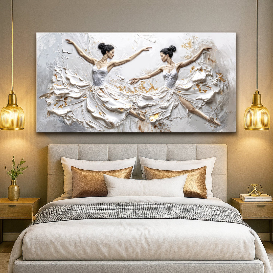 Modern Ethereal Dancers Impasto Wall Art