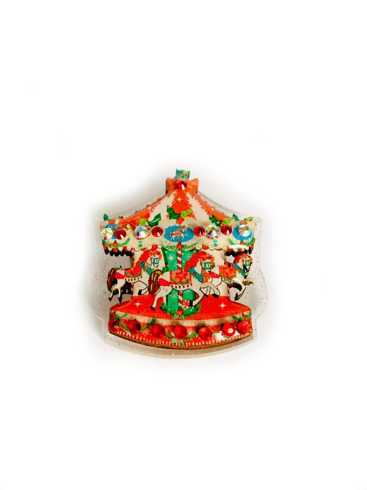 Christmas Carousel Brooch by Rosie Rose Parker