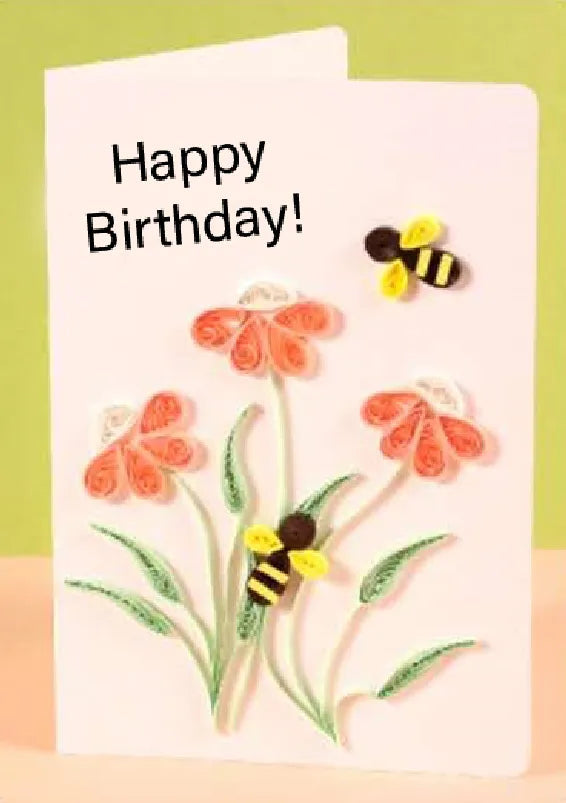 Greeting Card Making Kit. Echinacea Flowers DIY Quilling Kit F07M3-5-FL4
