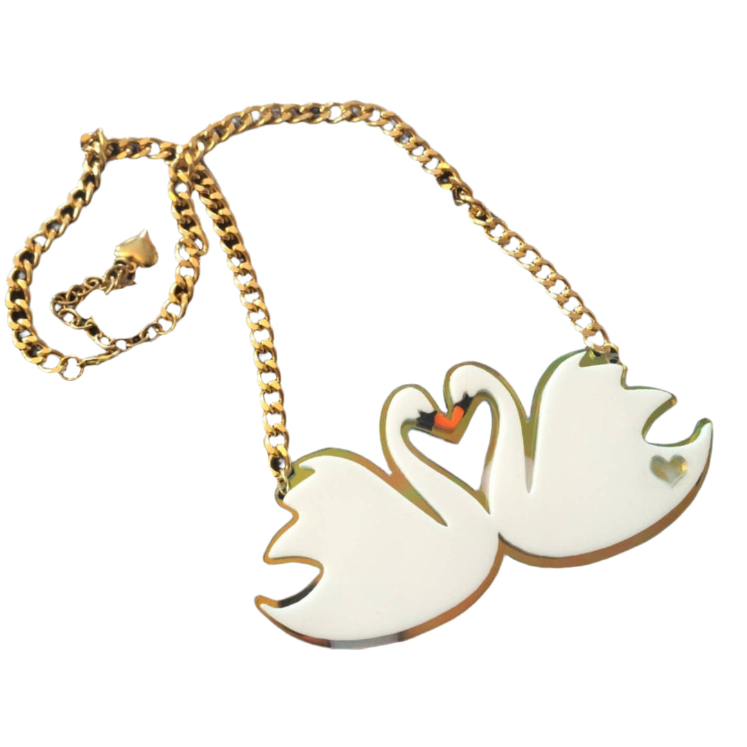 Swans In Love Statement Necklace