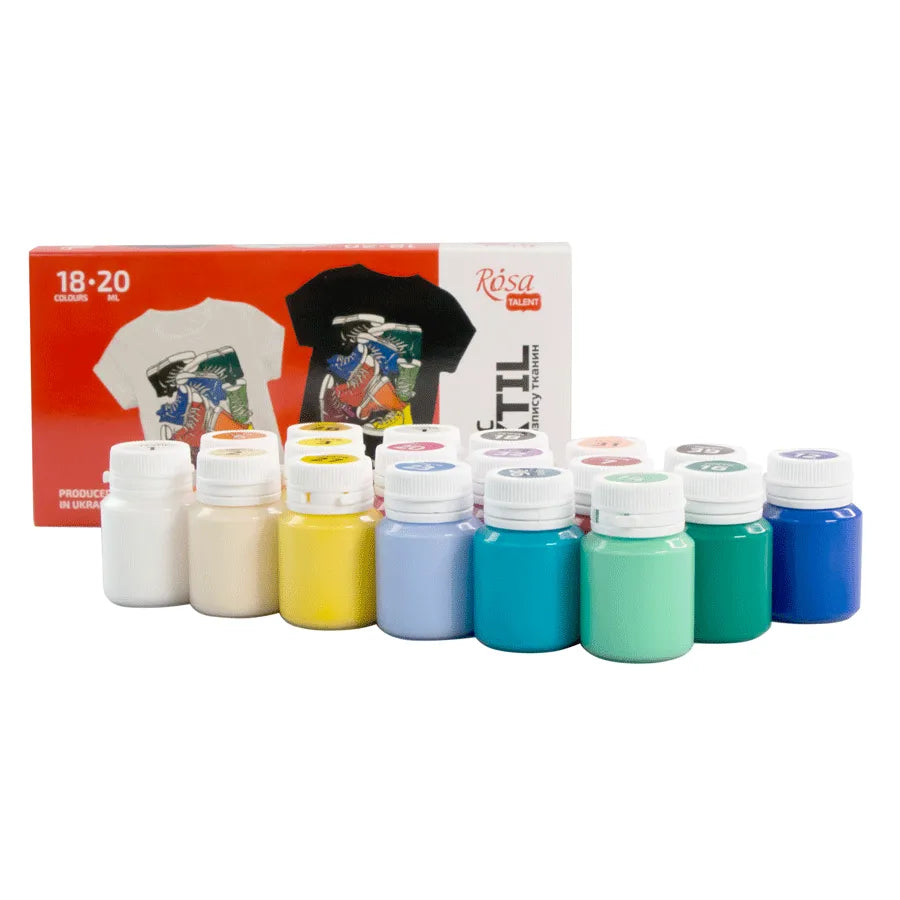 Rosa Talent STYLE Textile Acrylic Paint Set 18 colors (0.68 oz)
