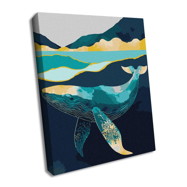Painting by Numbers kit Graceful whale with extra metallic paints  KHO6522