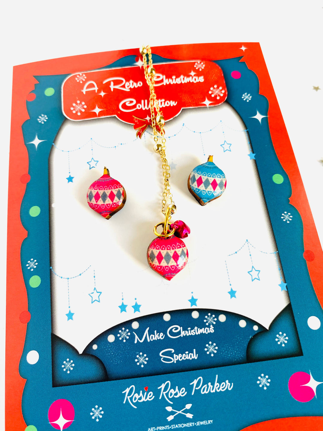Retro Bauble Stud Earrings by Rosie Rose Parker