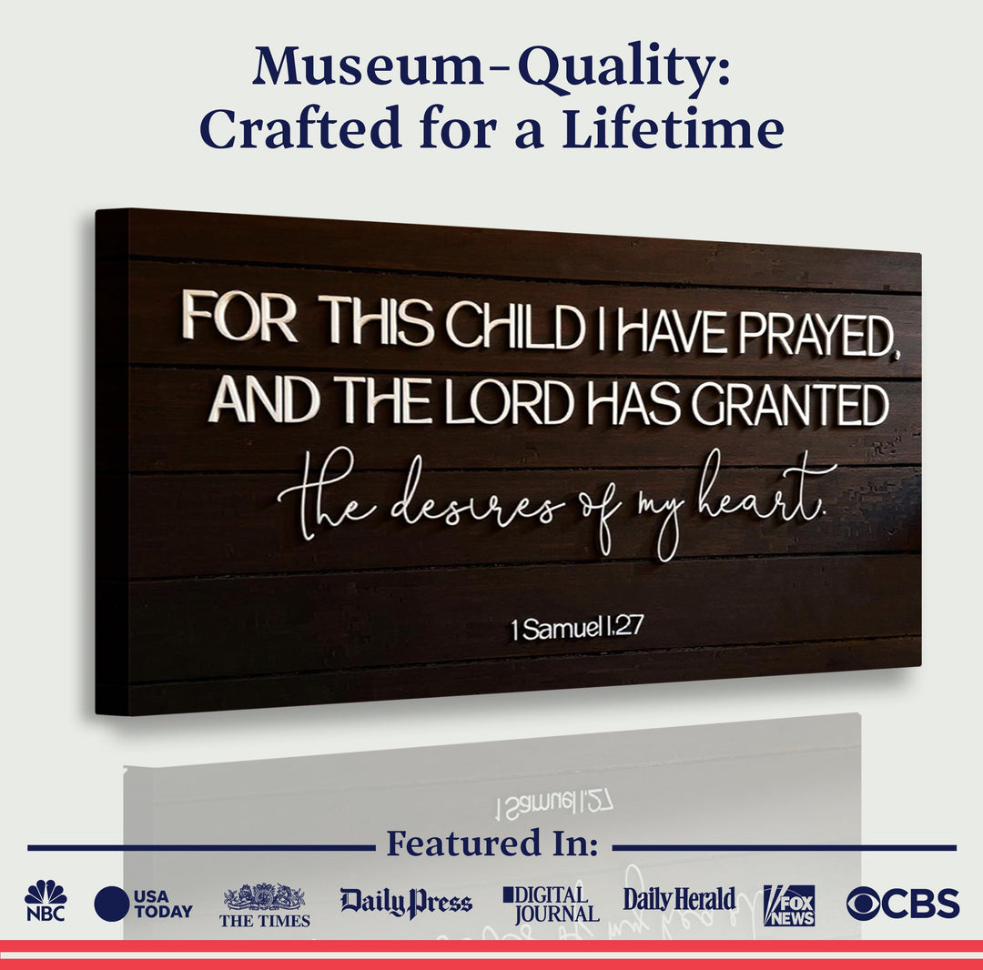1 Samuel 1:27 - For This Child I Have Prayed Sign V