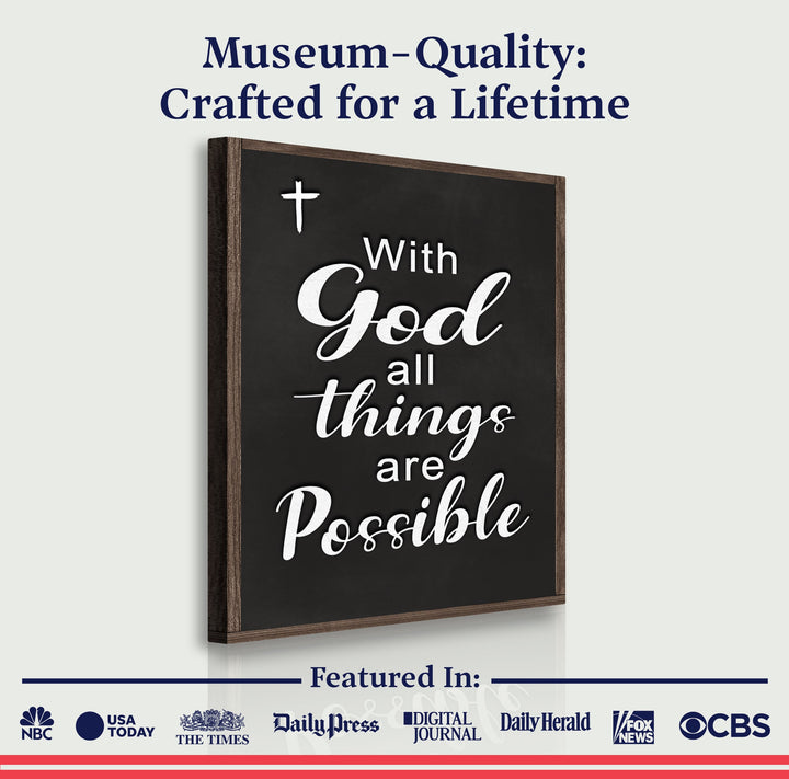 With God All Things Are Possible Faith Sign V