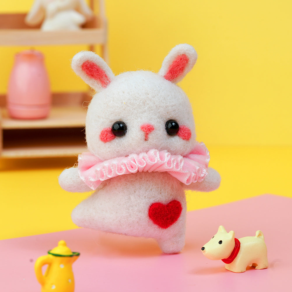 Rabbit Needle Felting Kit. Wizardi DIY Wool Craft Kit F07N8-W183