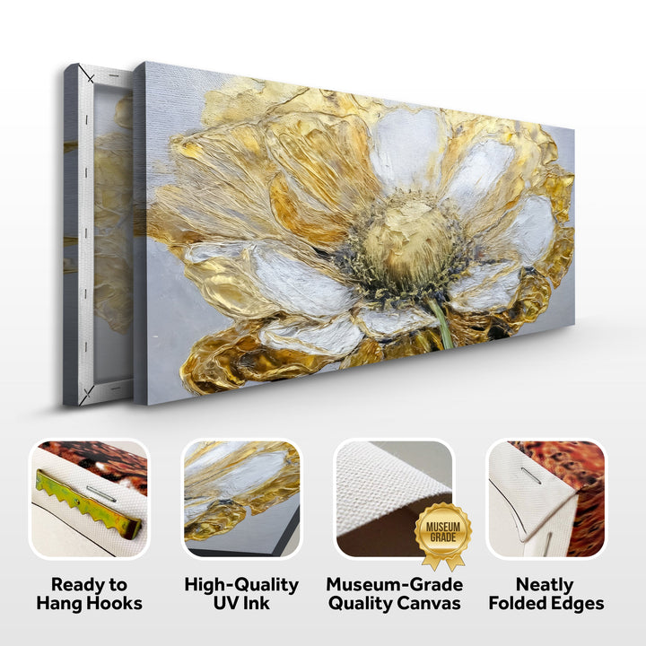 Golden Dandelion Minimalist Abstract Wall Art IX