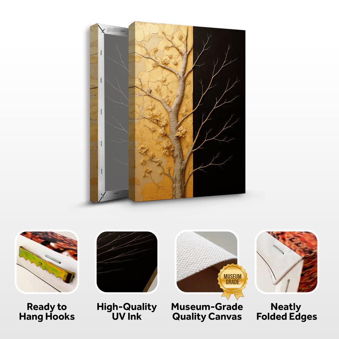 Golden Eclipse Impasto Wall Art