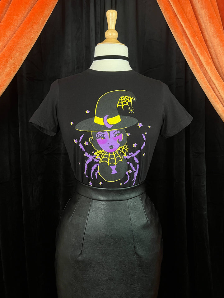 Spider Baby Fitted Graphic Tee in Black