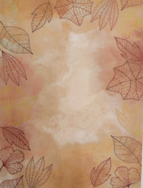 Autumn Haze Designer Printed AIDA Fabric. Canvas for embroidery with an applied background  KF-1155A