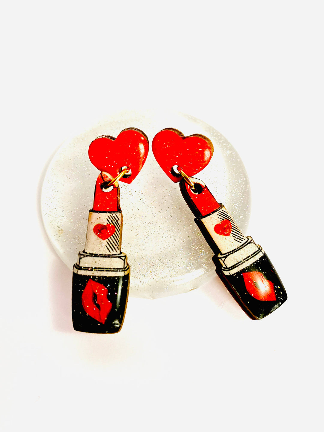 Pucker Up Lipstick Earrings by Rosie Rose Parker