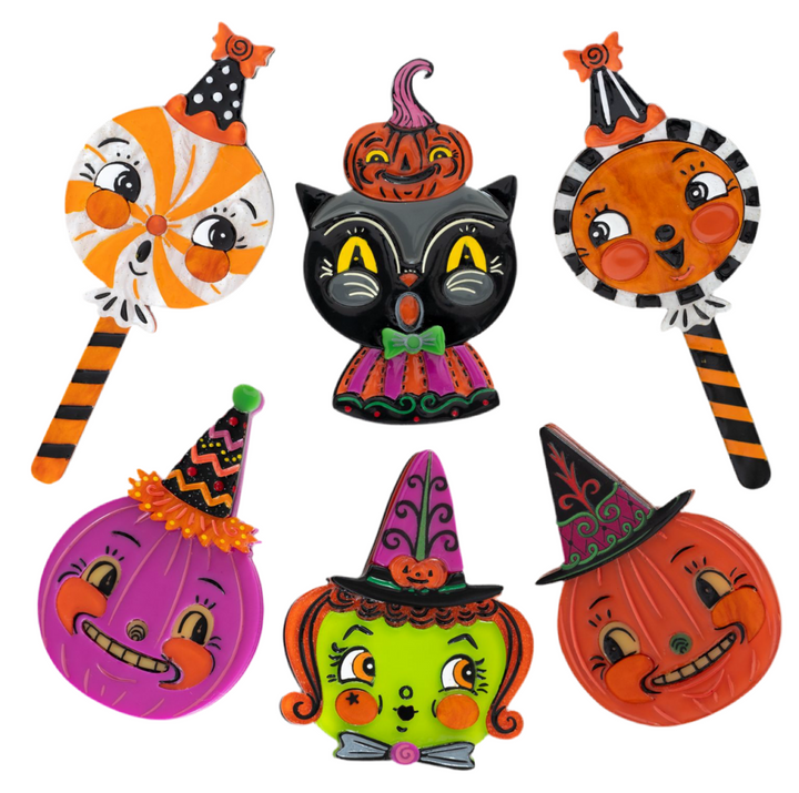 halloween brooches by johanna parker lipstick chrome